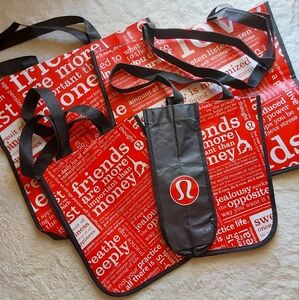 🌺 Like New *4* Lululemon Red and Black Tote Bags